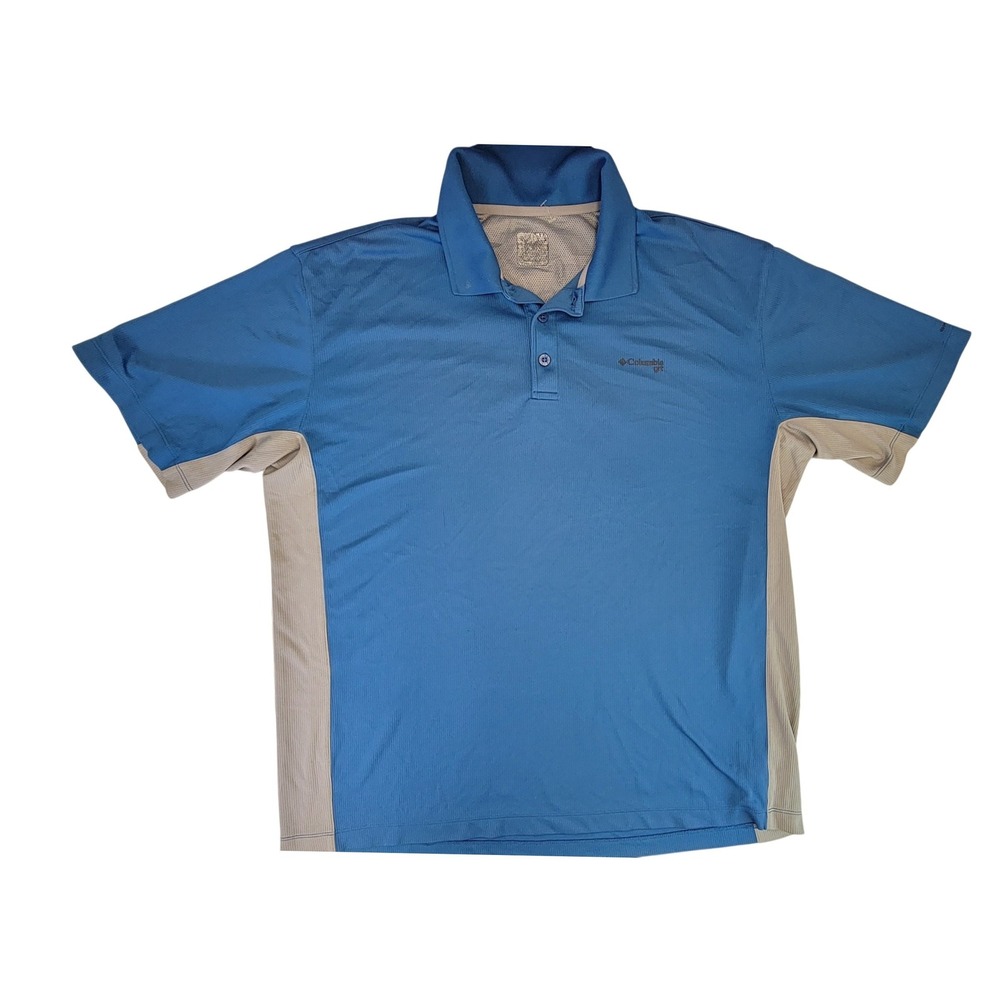 Columbia Sportswear Mens Blue Gray Golf Polo Shirt